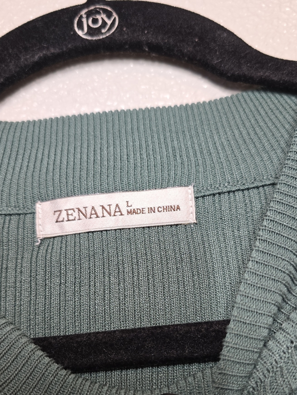 Boxy Ribbed Crewneck Sweater - Green - Picture 4 of 7